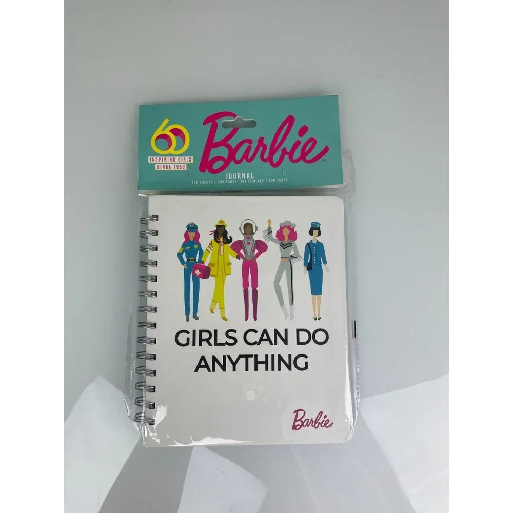 2016 New Sealed Barbie Journal Writing Notebook Girls Can Do Anything Spiral